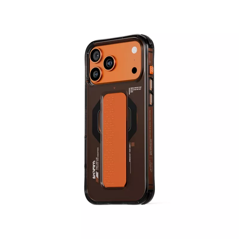 SKINARMA Haxa Hülle für iPhone 17 Pro mit magnetischem Laden und Grip-Stand, Graphit