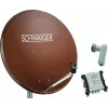 SCHWAIGER SAT-System 80 cm 6 Teilnehmer Quattro LNB (ohne Switch) Ziegelrot mit Multischalter 5/6