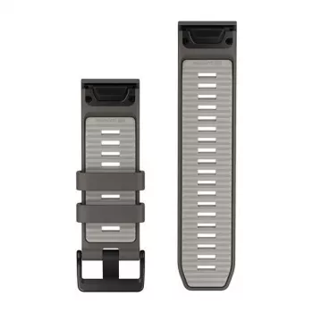 Garmin QuickFit 26 Uhrenarmbänder, Pebble Grey/Silver Grey Silikon [010-14510-00]