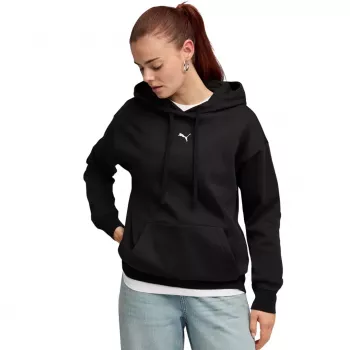 Puma ESS Centered Cat Logo Relaxed Hoodie Damen Schwarz Größe M