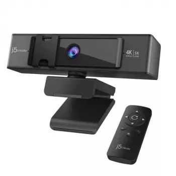 j5create JVCU435-N 4K Ultra HD Webcam mit 5-fachem Digitalzoom und Fernbedienung