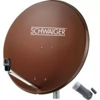 SCHWAIGER 80 cm Satellitenantennen-Set mit Single LNB, Ziegelrot
