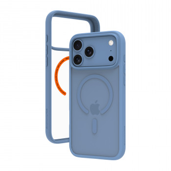 dbramante1928 Grenen Ultra MS MagSafe Hülle für iPhone 17 Pro Max / 18 Pro Max, D3O, Frosted Clear/Blau