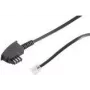 ShiverPeaks 70093-KOMSA - 3 m - TAE-F - RJ-11 - Schwarz - Stecker/Stecker - Rundes Telefonkabel