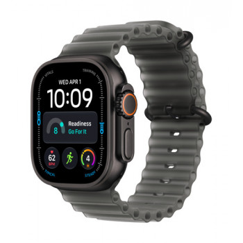 Apple Watch Ultra 4 GPS + Cellular 49 mm schwarzes Titan-Gehäuse mit transluzentem schwarzem Ocean Armband