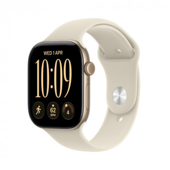 Apple Watch Series 12 GPS + Cellular 42 mm Aluminiumgehäuse Gold mit Sportarmband Sand – S/M