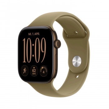 Apple Watch Series 12 GPS + Cellular 46mm Aluminiumgehäuse Dunkelbronze mit Sportarmband Oliv - M/L