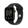 Apple Watch Series 12 GPS 46 mm Aluminiumgehäuse Schwarz mit Sportarmband Schwarz – M/L