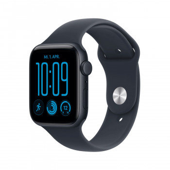 Apple Watch SE 3 GPS + Cellular 44 mm Aluminiumgehäuse Mitternacht mit Sportarmband Blau – S/M