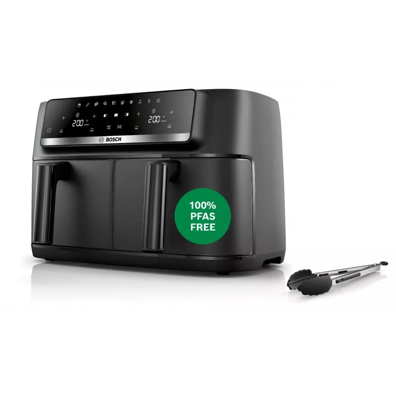 Bosch Serie 4 MAFD440B7 Dual-Basket-Heißluftfritteuse, 9 L, 2500 W, Schwarz
