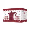 Bialetti Candyland Moka Express 3TZ Handkaffeemaschine Set, 150 ml, Rot + 2 Tassen