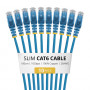 StarTech.com N6PAT100CMBLS10PK Slim Cat6 Patchkabel, RJ45, 1 m, Blau, 10er-Pack