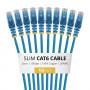 StarTech.com N6PAT25CMBLS10PK Slim Cat6 Patchkabel, RJ45, 0,25 m, Blau, 10er-Pack