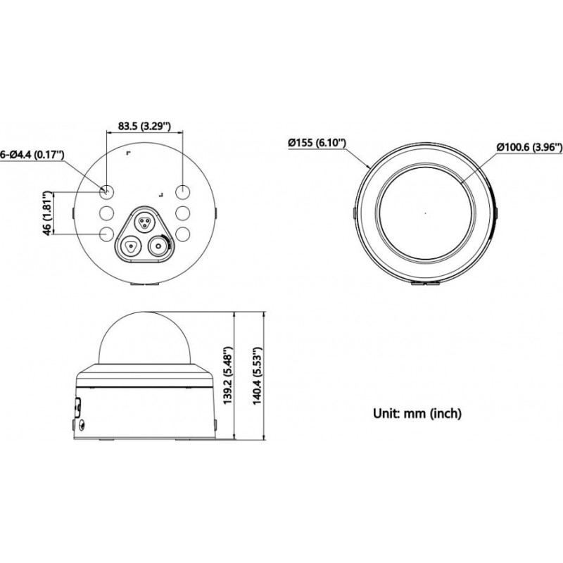 Hikvision DS-2CD2746G3-IPTRZSY 4 MP Dome-IP-Kamera, 2,8-12 mm, Schwarz