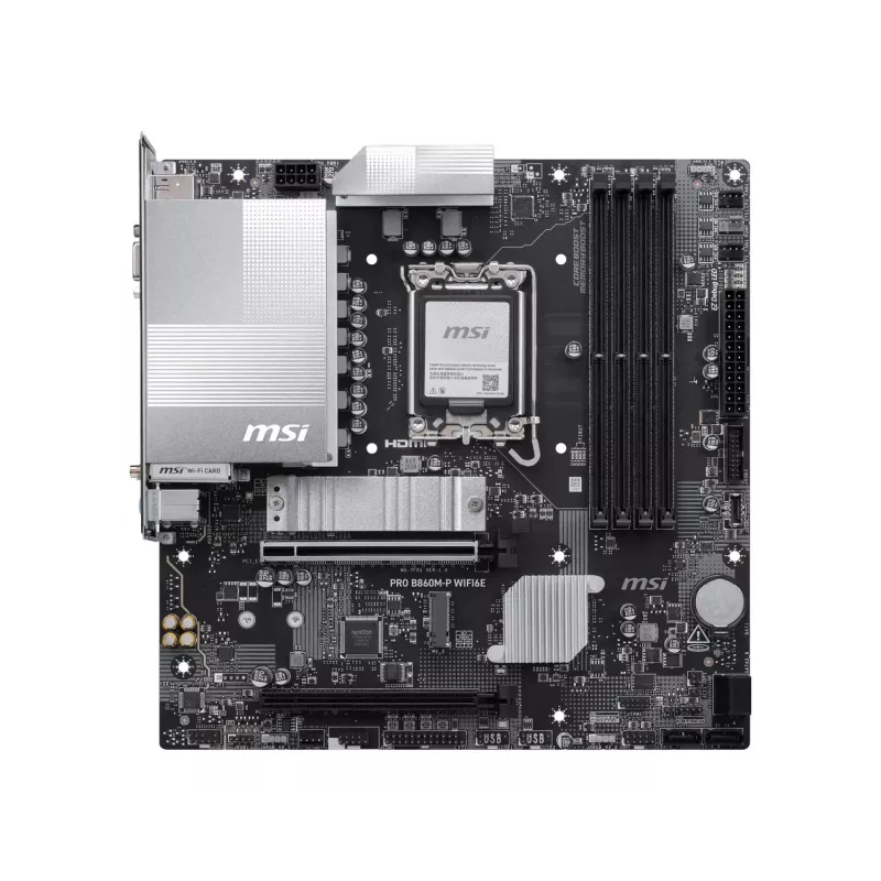 MSI PRO B860M-P WIFI6E Mainboard, Intel B860, LGA 1851, Micro-ATX, DDR5