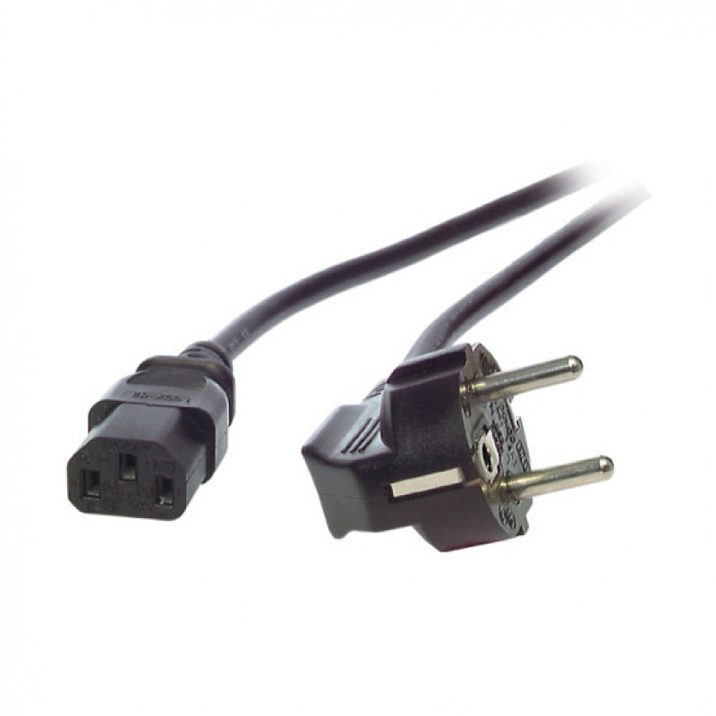 EFB Elektronik Gewinkeltes Netzkabel Schuko auf IEC C13, 1,8 m, Schwarz, LSZH