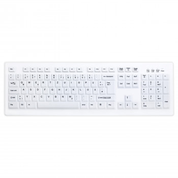 Active Key AK-C8100 kabellose Hygiene-Tastatur, versiegelt, Schweizer Layout (QWERTZ), Weiß