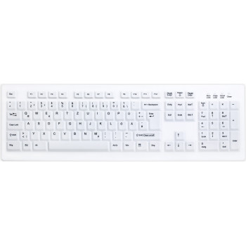 Active Key AK-C8100 kabellose Hygiene-Tastatur, versiegelt, Schweizer Layout (QWERTZ), Weiß