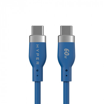 Targus HyperJuice Flex USB-C-auf-USB-C-Silikon-Ladekabel, USB 2.0, 1,5 m, Blau