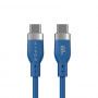 Targus HyperJuice Flex USB-C-auf-USB-C-Silikon-Ladekabel, USB 2.0, 1,5 m, Blau