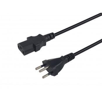 Equip Netzkabel Swiss T12 auf IEC C13, 5 m, Schwarz, PVC