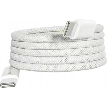 4smarts RollUp Magnetisches USB-C-auf-USB-C-Kabel, 1,5 m, Weiß