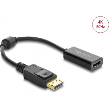 Delock Aktiver DisplayPort 1.4 auf HDMI Adapter, 4K 60 Hz, HDR