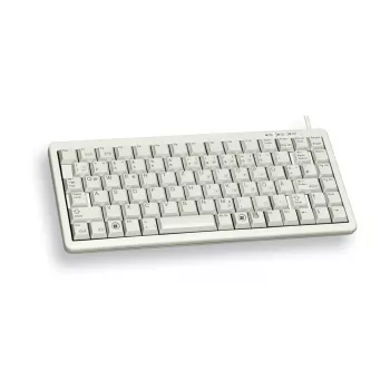 Cherry Slim Line G84-4100 Kompakte Tastatur, PS/2 + USB, 83 Tasten, Deutsches Layout (QWERTZ), Hellgrau