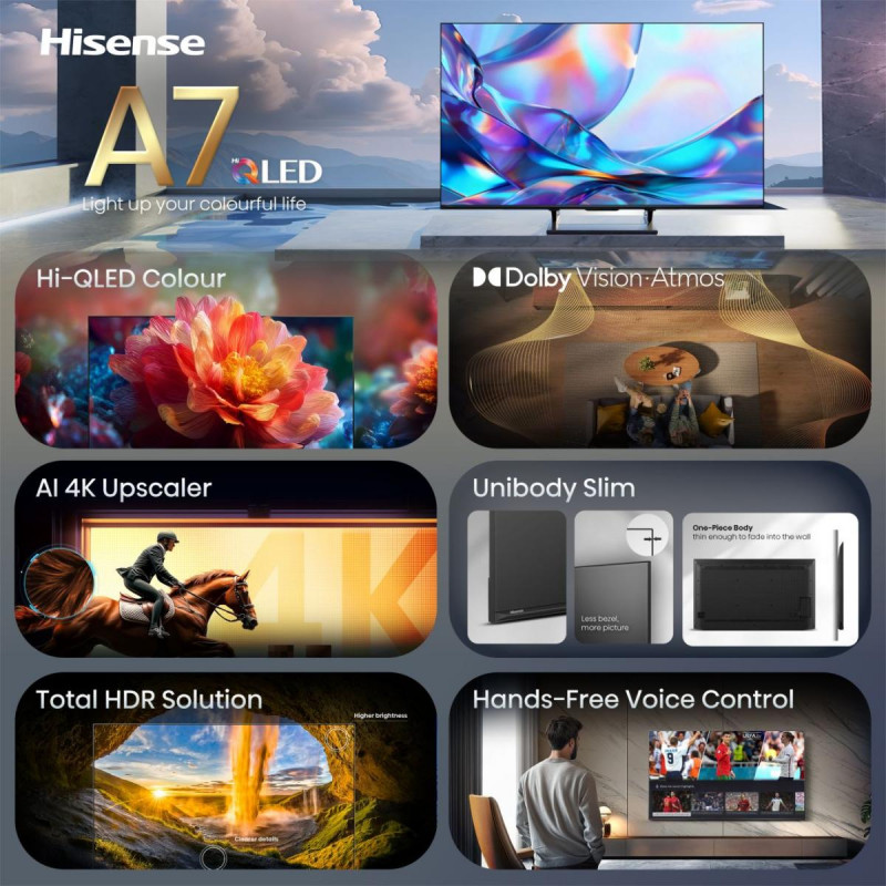 Hisense 65A7S QLED 4K VidaaOS 60Hz Dolby Vision IQ 2026 Fernseher