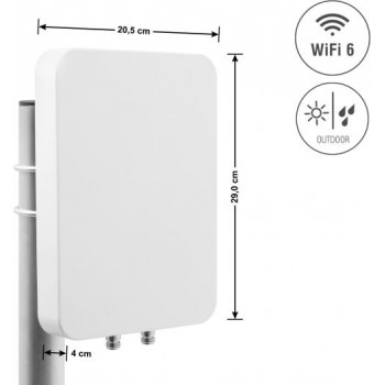 Delock WiFi 6 MIMO Richtantenne, 2 x N Buchse, 12-17 dBi, Außenbereich, Wand-/Mastmontage, Weiß (60773)