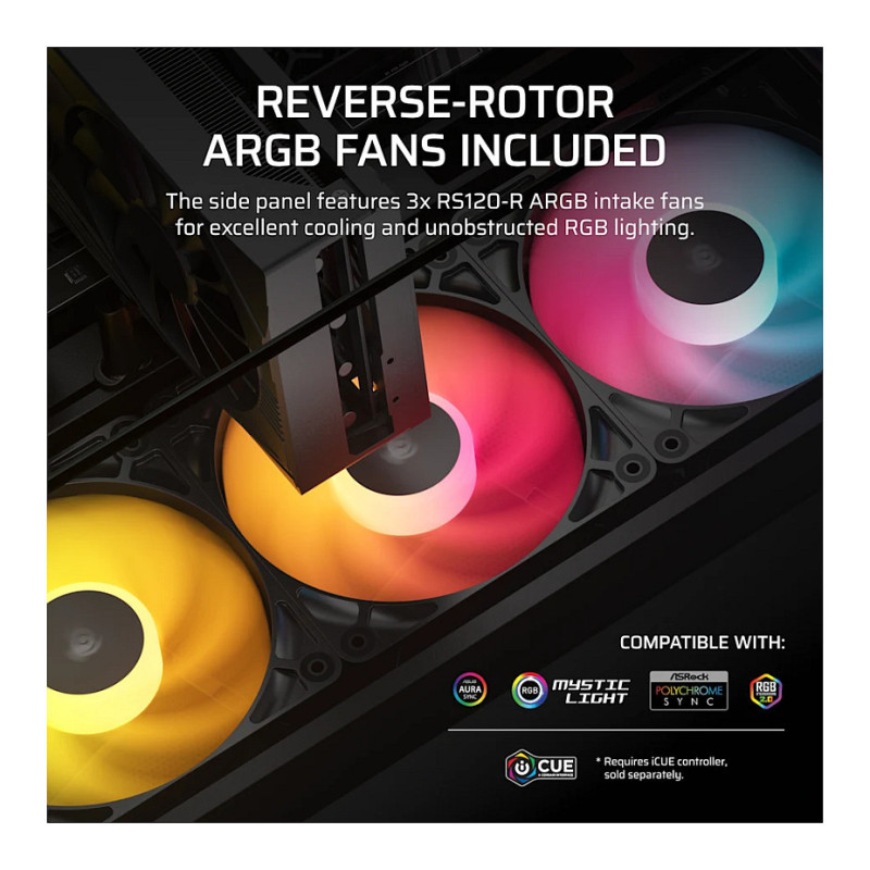 Corsair 2800X RS-R ARGB Panoramaglas Micro-ATX Computergehäuse, Schwarz