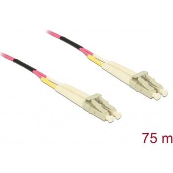 Delock 80156 LC Duplex auf LC Duplex Multimode OM4 LWL-Kabel, 75 m