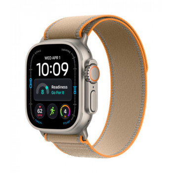Apple Watch Ultra 4 GPS + Cellular 49 mm Titangehäuse Natur mit Trail Loop Sand – M/L