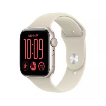 Apple Watch SE 3 GPS 44 mm Aluminiumgehäuse Polarstern mit Sportarmband Sand – S/M