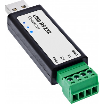 InLine® USB-zu-Seriell-RS-232-Konverter, USB-A auf 4-Pin-Terminal