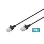 DIGITUS Slim Cat6 U/UTP Patchkabel RJ45, 0,3 m, Schwarz, LSZH, 10er-Pack