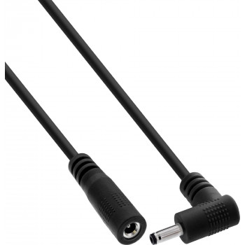 InLine® DC-Verlängerungskabel, Winkelstecker, 3,5 x 1,35 mm, schwarz, 0,5 m