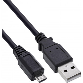 InLine USB 2.0 Kabel USB-A auf Micro-USB B, 1 m, Schwarz