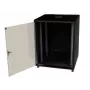 IT-BUDGET 19 inch Netzwerkschrank SJB, 12U, 600x600 mm (BxT), Glastür, Rückwand, Schwarz