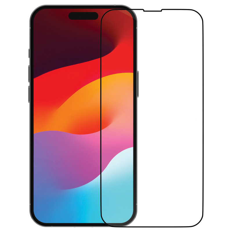 dbramante1928 eco-shield Displayschutz für Apple iPhone 15, schwarzer Rand
