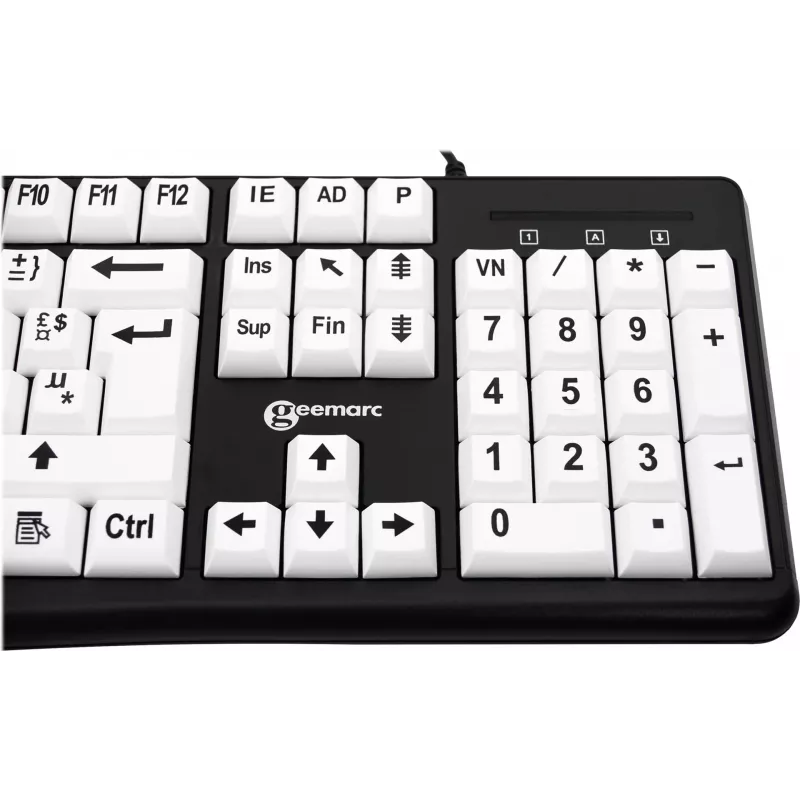 Geemarc KBSV3 USB-Tastatur, Deutsches Layout (QWERTZ), Weiß
