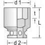 Gedore K 21 46 Kraft-Steckschlüssel, 1 Zoll Antrieb, 6-Kant, 46 mm (6183810)