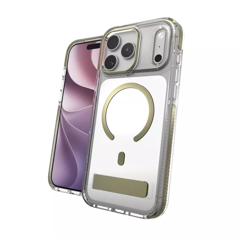 Zagg Santa Cruz Snap Metallic Hülle mit Ständer für iPhone 18 Pro Max / 17 Pro Max, Gold