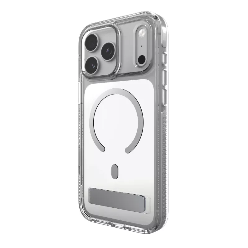 Zagg Santa Cruz Snap Metallic Hülle mit Ständer für iPhone 18 Pro Max / 17 Pro Max, Silber