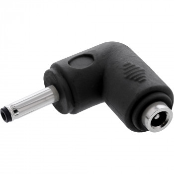 InLine® DC-Adapter, 3,5 x 1,35 mm, Stecker/Buchse, gewinkelt, schwarz
