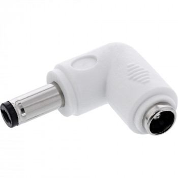 InLine® DC-Adapter, 5,5 x 2,1 mm, Stecker/Buchse, gewinkelt, weiß
