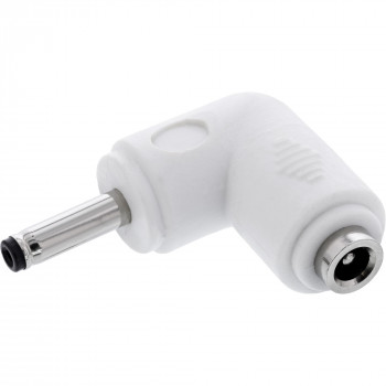 InLine® DC-Adapter, 3,5 x 1,35 mm, Stecker/Buchse, gewinkelt, weiß