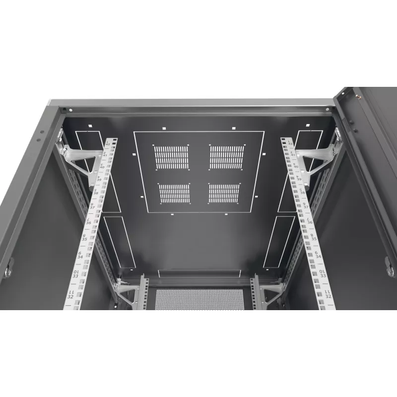 EFB-Elektronik PRO 19 inch Serverschrank 24U 800x1000 mm, Front- + Rücktür 1-teilig, RAL9005 (PRO-2480TS.P1)