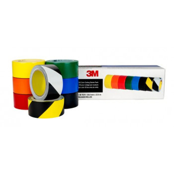 3M 471 Weiches PVC-Band 5S Farbcodierungs-Starterkit, 6 Rollen, verschiedene Farben (7100123108)