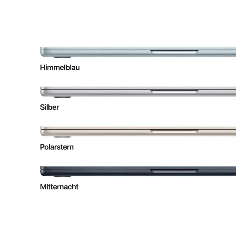 Apple MacBook Air 15 inch M5 10-Core CPU 10-Core GPU 24GB RAM 2TB SSD – Silber, deutsche Tastatur mit Touch ID, 35W Dual USB-C Netzteil (CTO)